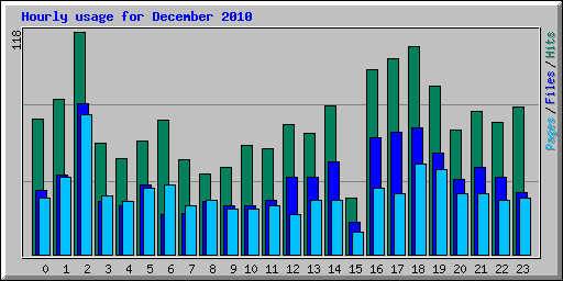 Hourly usage for December 2010